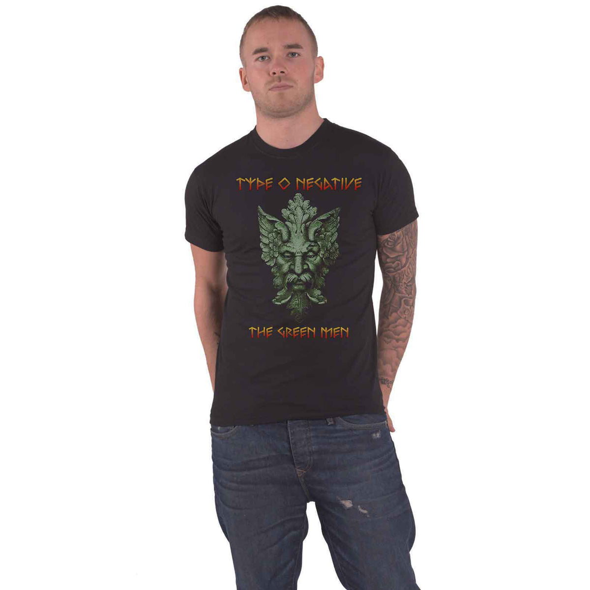 TYPE O NEGATIVE - GREEN MAN - T-Shirt Black (Back Print)