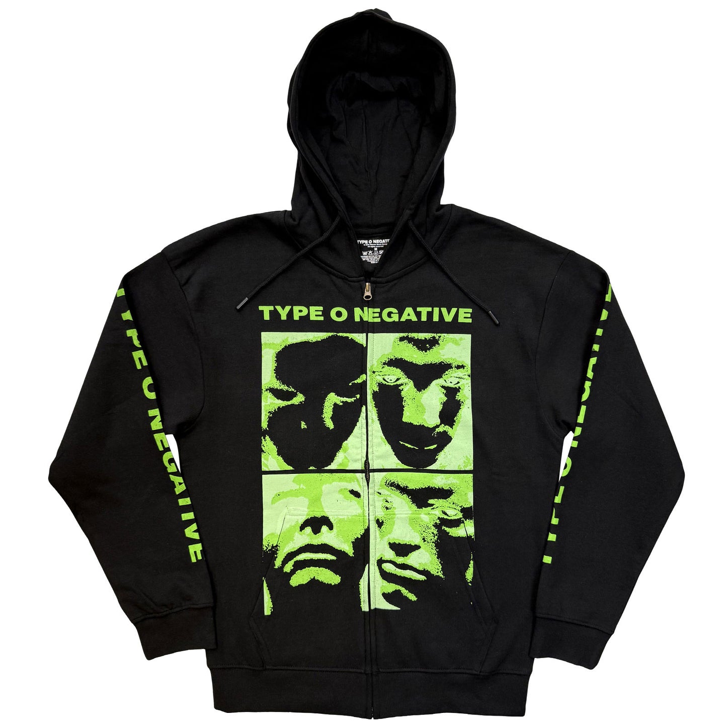 TYPE O NEGATIVE - FACES - Zipped Hoodie Black