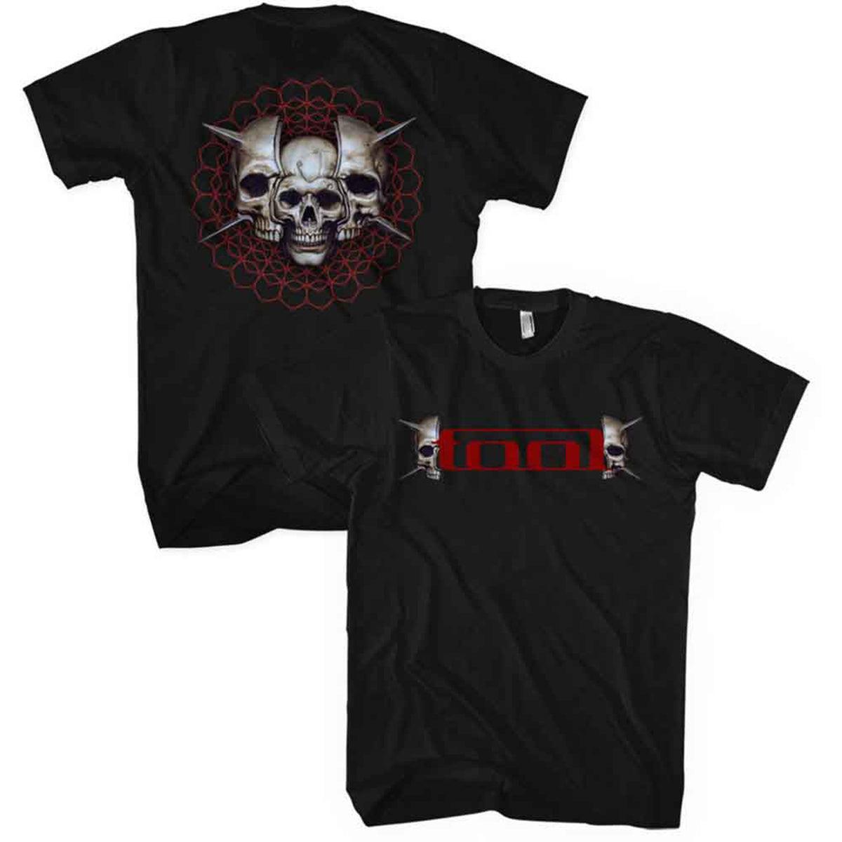 TOOL - SKULL SPIKES - T-Shirt Black (Back & Sleeve Print)