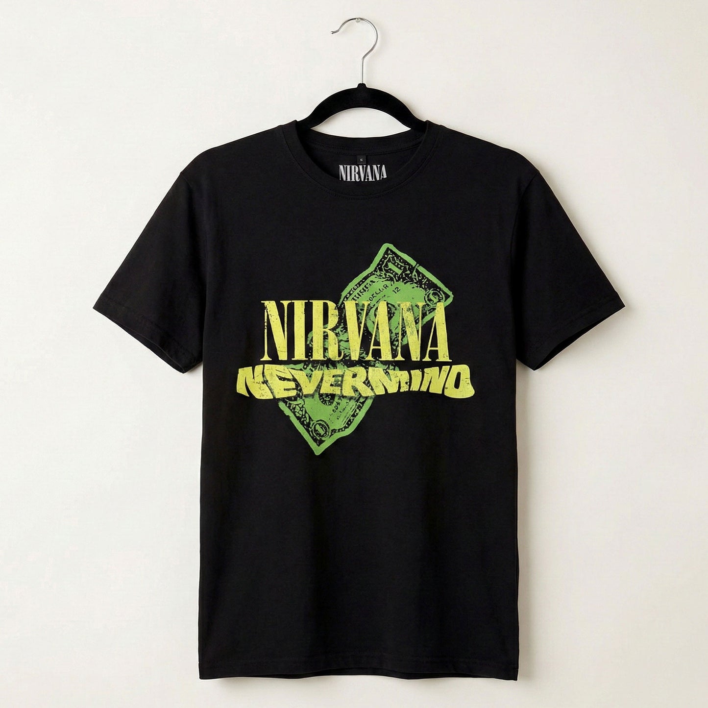 NIRVANA - NEVERMIND DOLLAR - Camiseta Carbono Negra