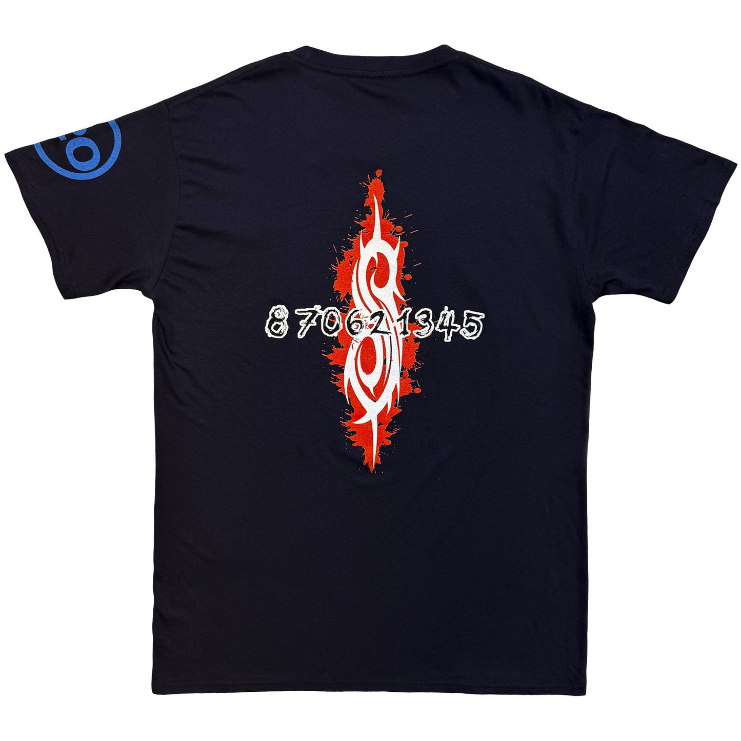 SLIPKNOT - 20º ANIVERSARIO - TRAJES DE SALTO ROJO - Camiseta Azul (Impresión posterior)
