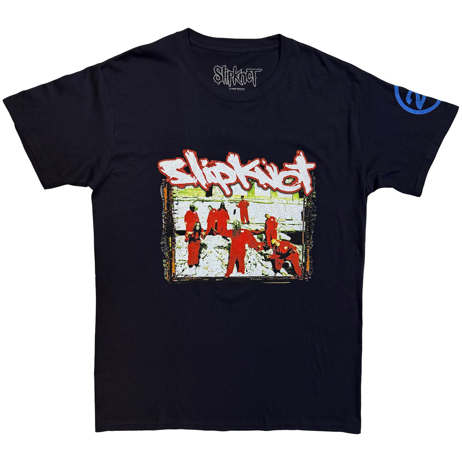 SLIPKNOT - 20º ANIVERSARIO - TRAJES DE SALTO ROJO - Camiseta Azul (Impresión posterior)