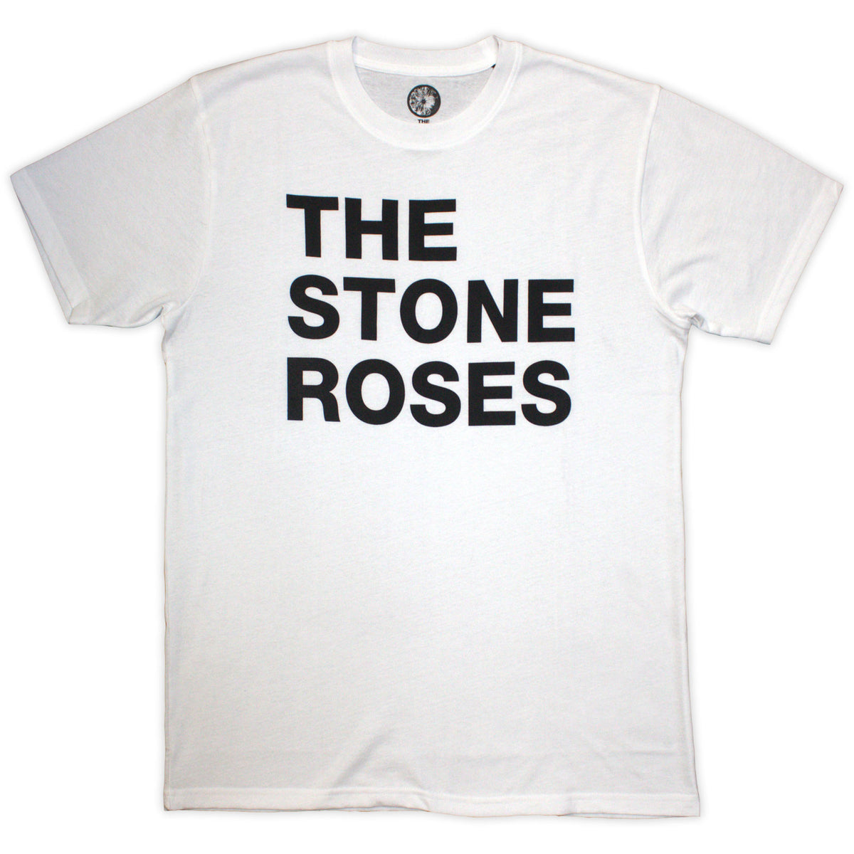 THE STONE ROSES - TEXTO JUSTIFICADO A LA IZQUIERDA - Camiseta Blanca (Impresión Jumbo)