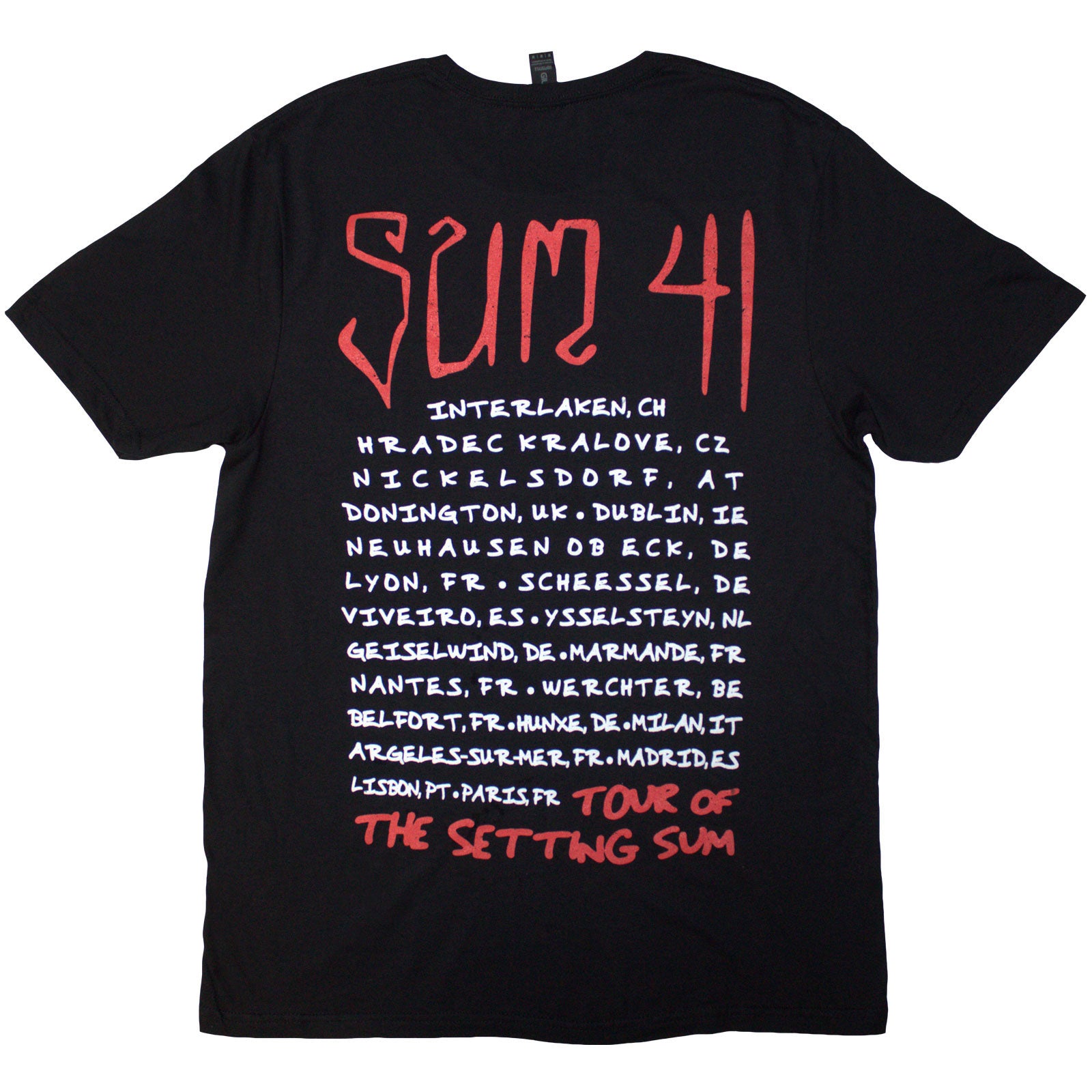 SUM 41 - TOUR '24 SKULL - Camiseta Negra (Contraportada y Ex-Tour)