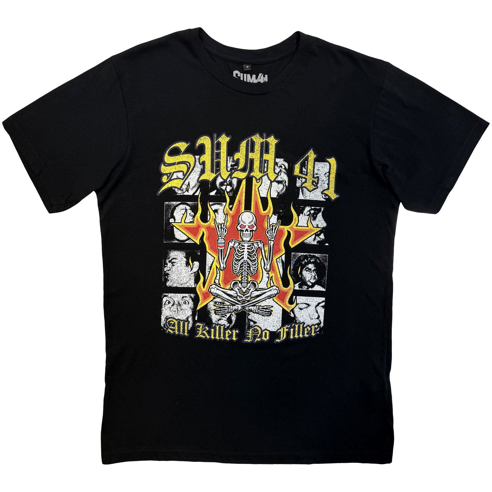 SUM 41 - ALL KILLER NO FILLER TRACKLIST - Camiseta Carbono Negra (Impresión Trasera)