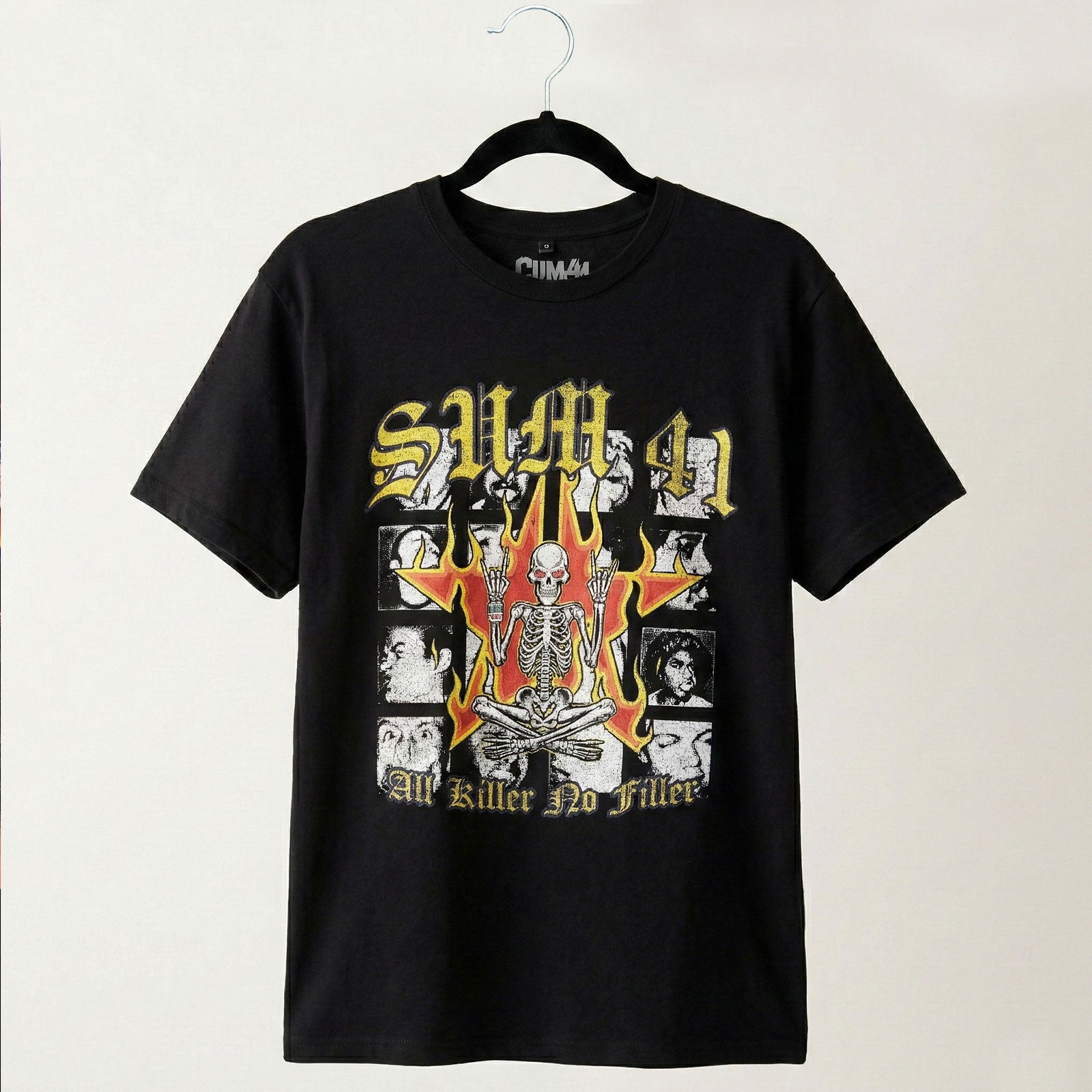 SUM 41 - ALL KILLER NO FILLER TRACKLIST - Camiseta Carbono Negra (Impresión Trasera)