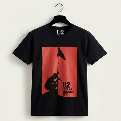 U2 - BLOOD RED SKY - Camiseta Carbono Negra