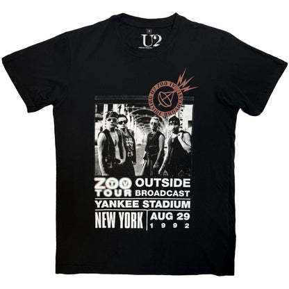 U2 - ZOO TV TOUR NY POSTER 08.29.92 - Camiseta Carbono Negra