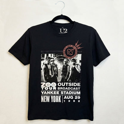 U2 - ZOO TV TOUR NY POSTER 08.29.92 - Camiseta Carbono Negra