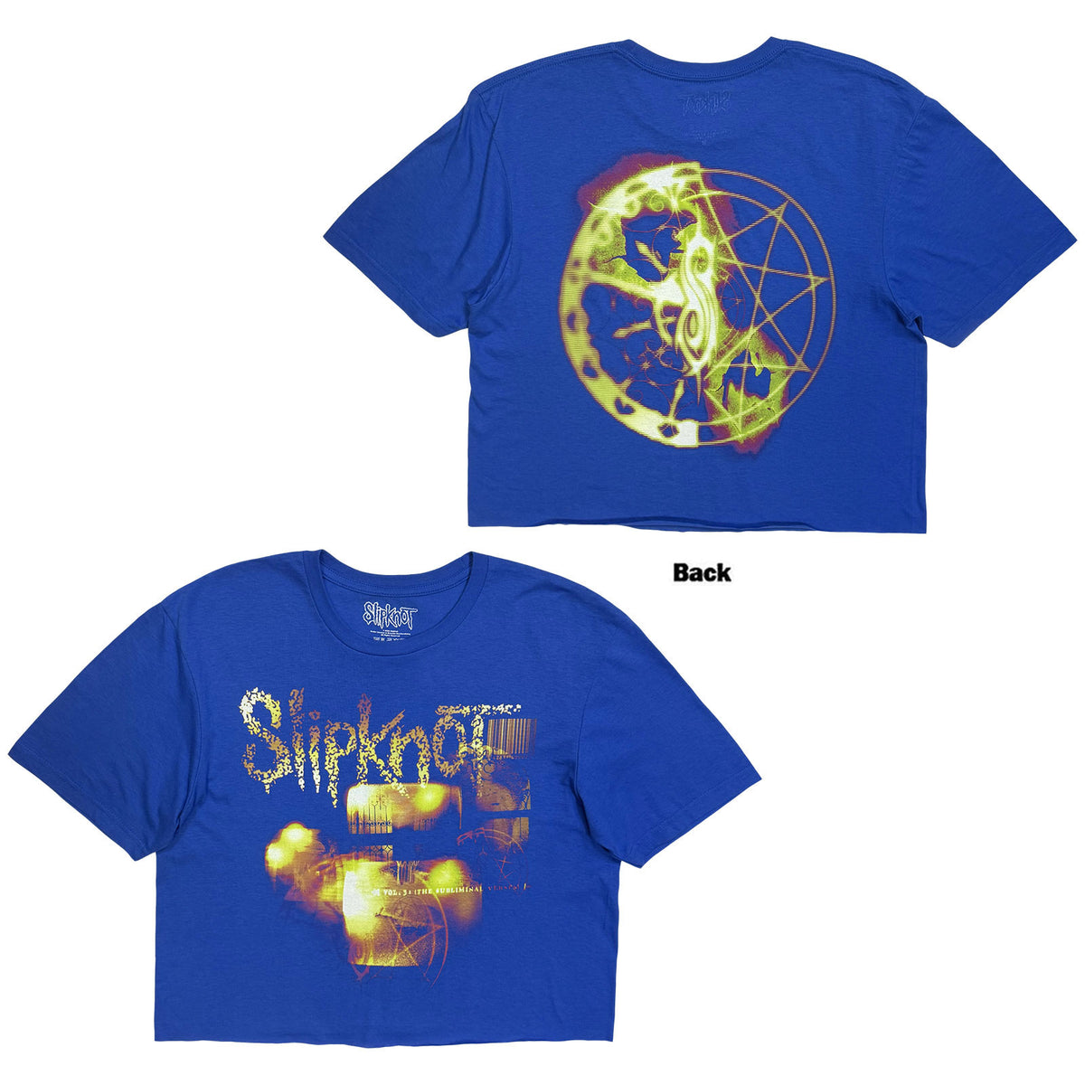 SLIPKNOT - FLAMES TRIBAL S LOGO - Ladies Crop Top Blue