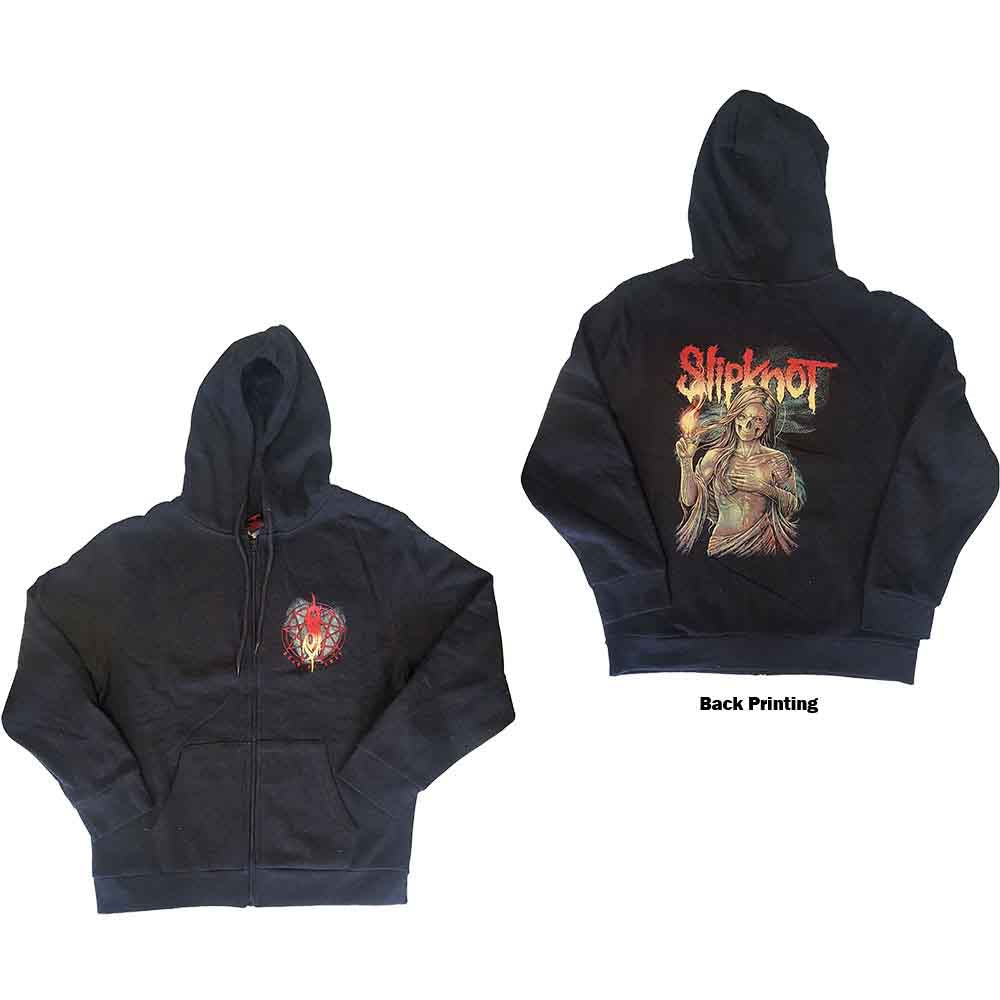 SLIPKNOT - BURN ME AWAY - Zipped Hoodie Grey