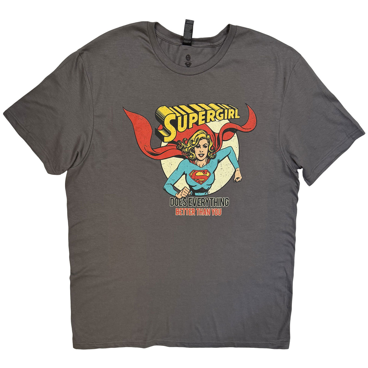DC COMICS - SUPERGIRL DOES EVERYTHING - T-Shirt Charcoal Grey