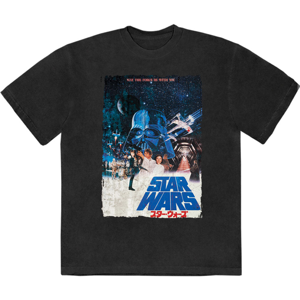 STAR WARS - MAY THE FORCE BE WITH YOU - Stone Wash T-Shirt Black