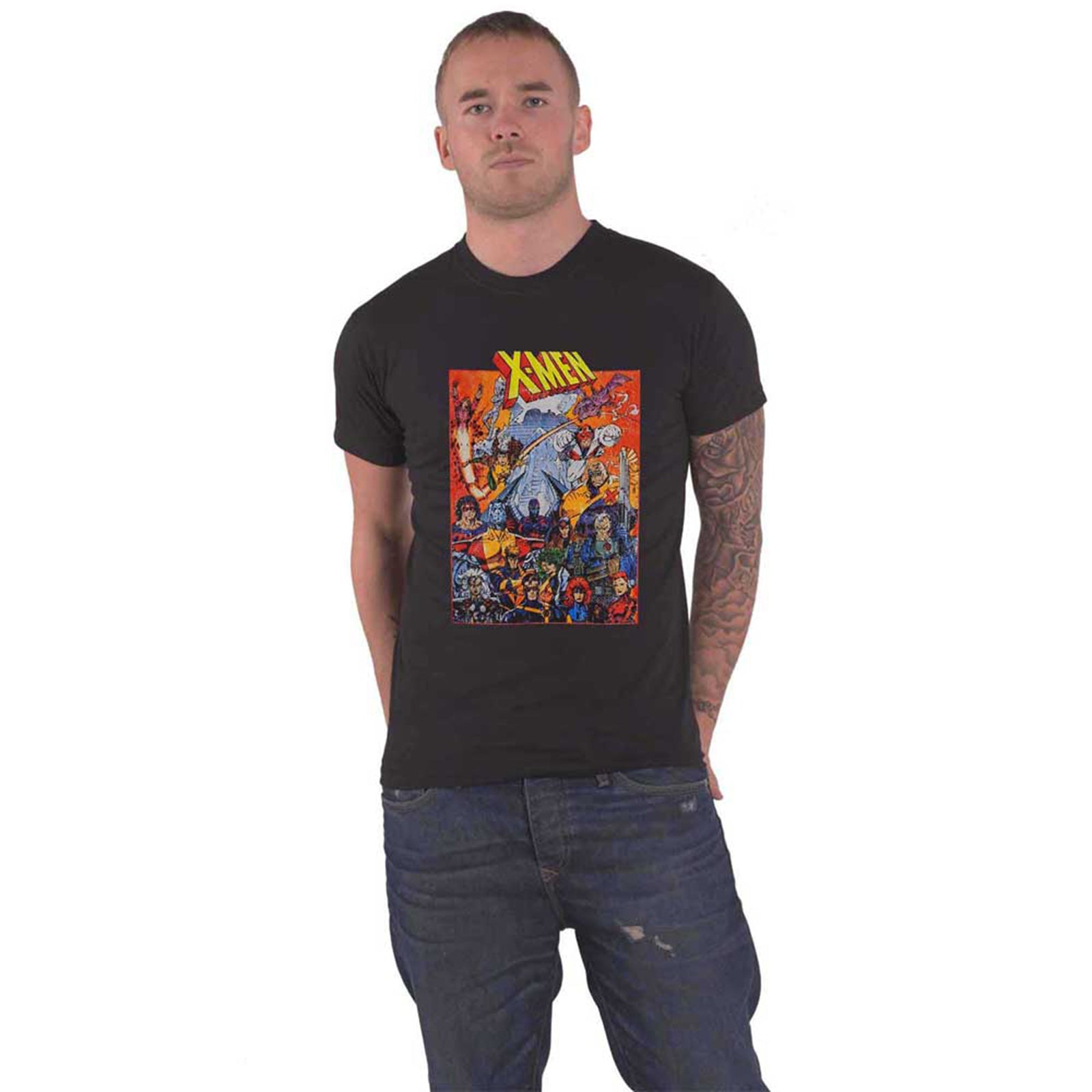 MARVEL COMICS - X-MEN FULL CHARACTERS VINTAGE - T-Shirt Grey