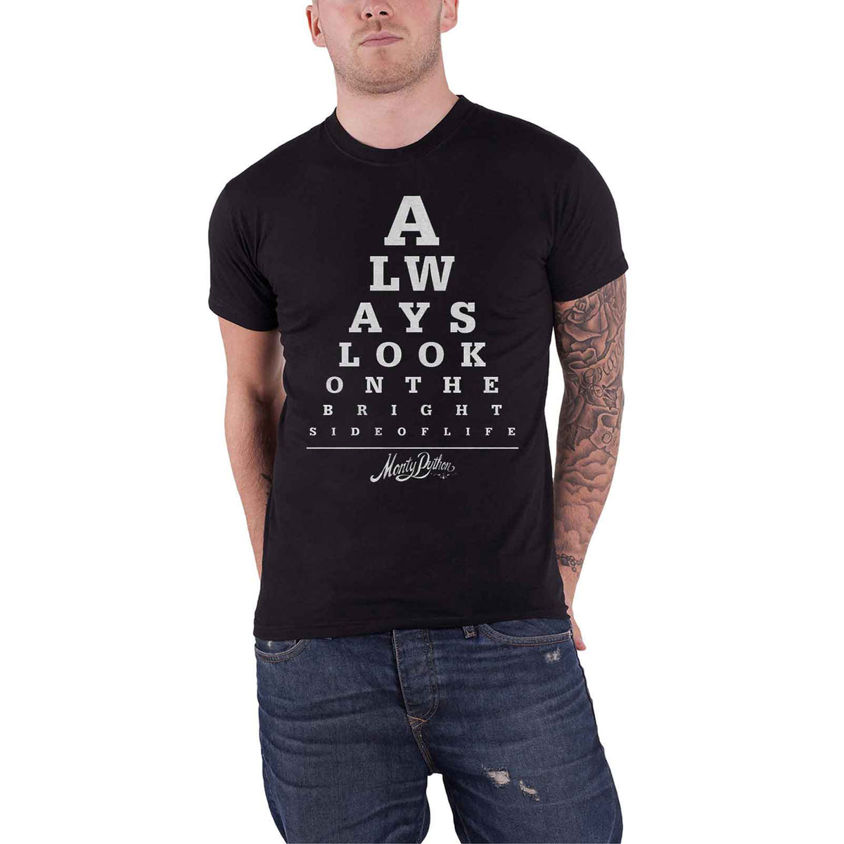 MONTY PYTHON - BRIGHT SIDE EYE TEST - T-Shirt Black