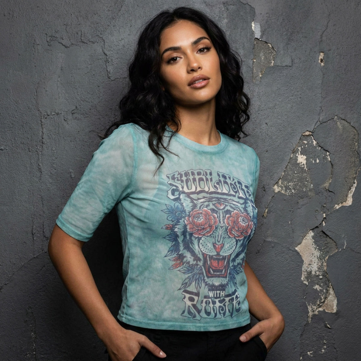 SUBLIME - WITH ROME - Ladies Crop Top Blue