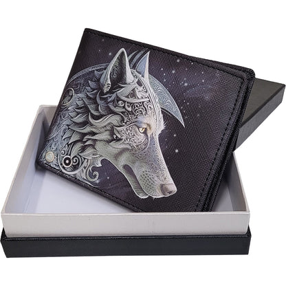 CELTIC WOLF - Cartera Billetera con Bloqueo RFID y Caja de Regalo