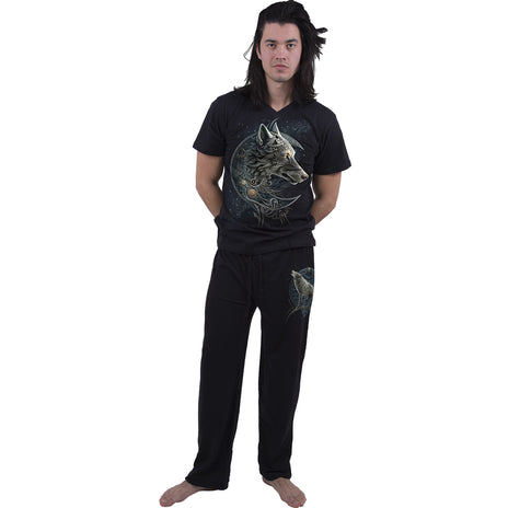 CELTIC WOLF - Conjunto de pijama gótico 4 piezas para hombre