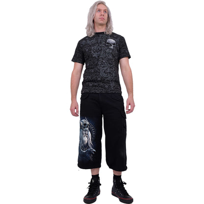 ODIN'S WARRIOR - Pantalones cortos cargo vintage 3/4 largo Negro