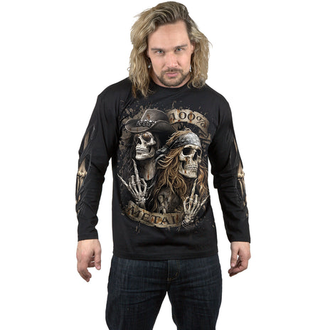 PURE METAL - Camiseta de manga larga negra