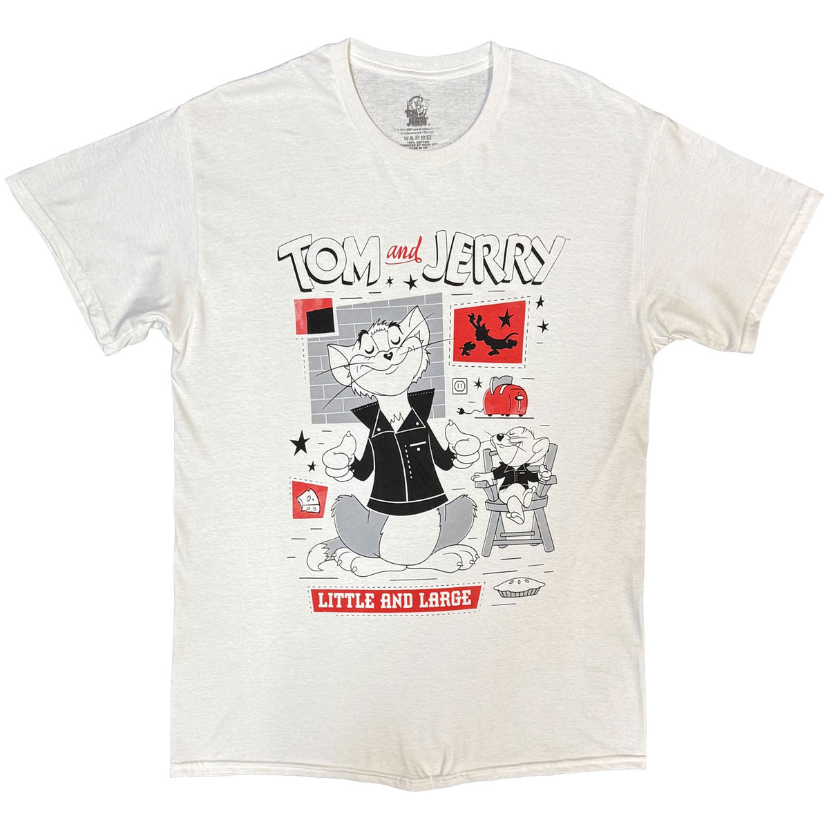TOM & JERRY - LITTLE & LARGE SQUARES - T-Shirt White