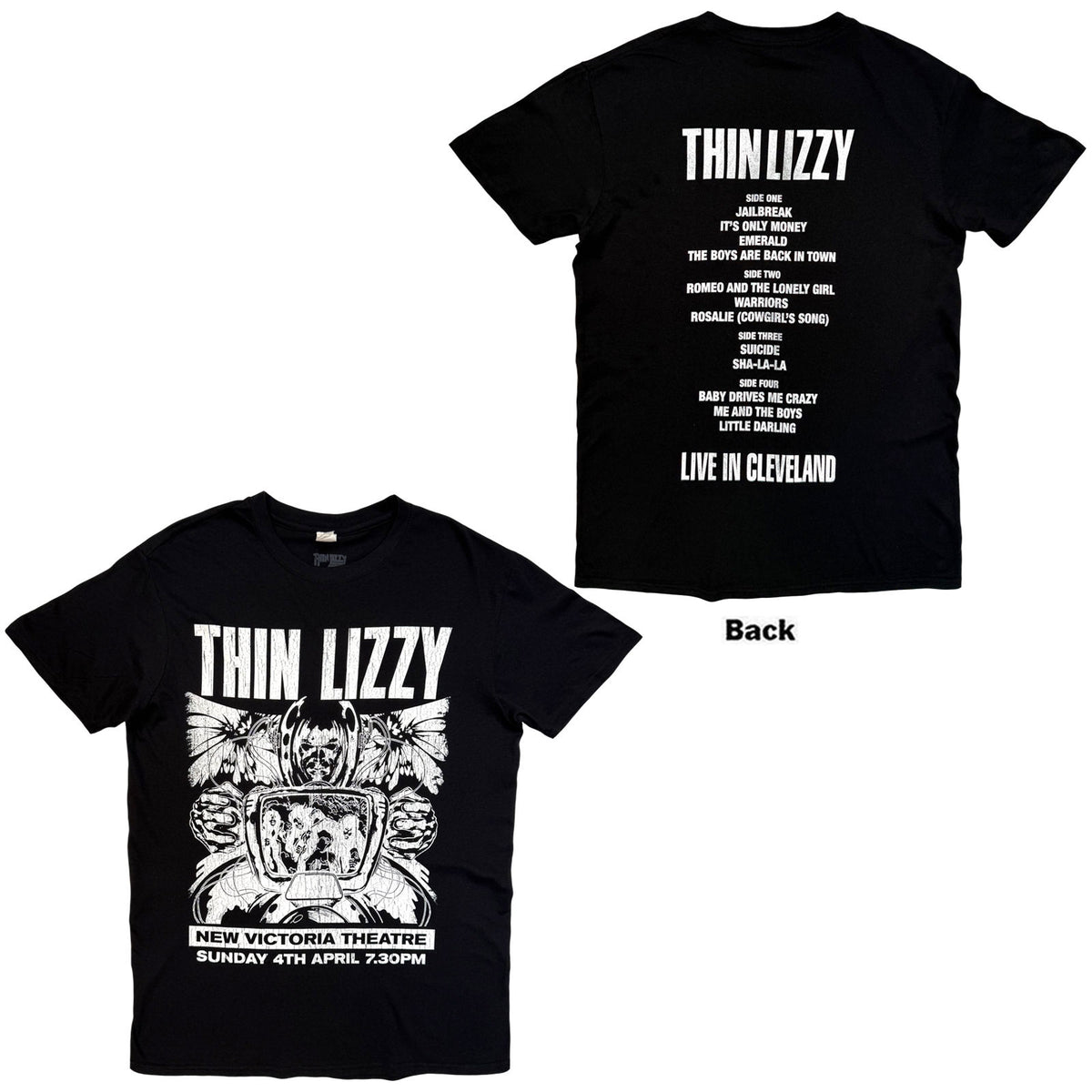 THIN LIZZY - JAILBREAK FLYER CLEVELAND '76 - T-Shirt Black