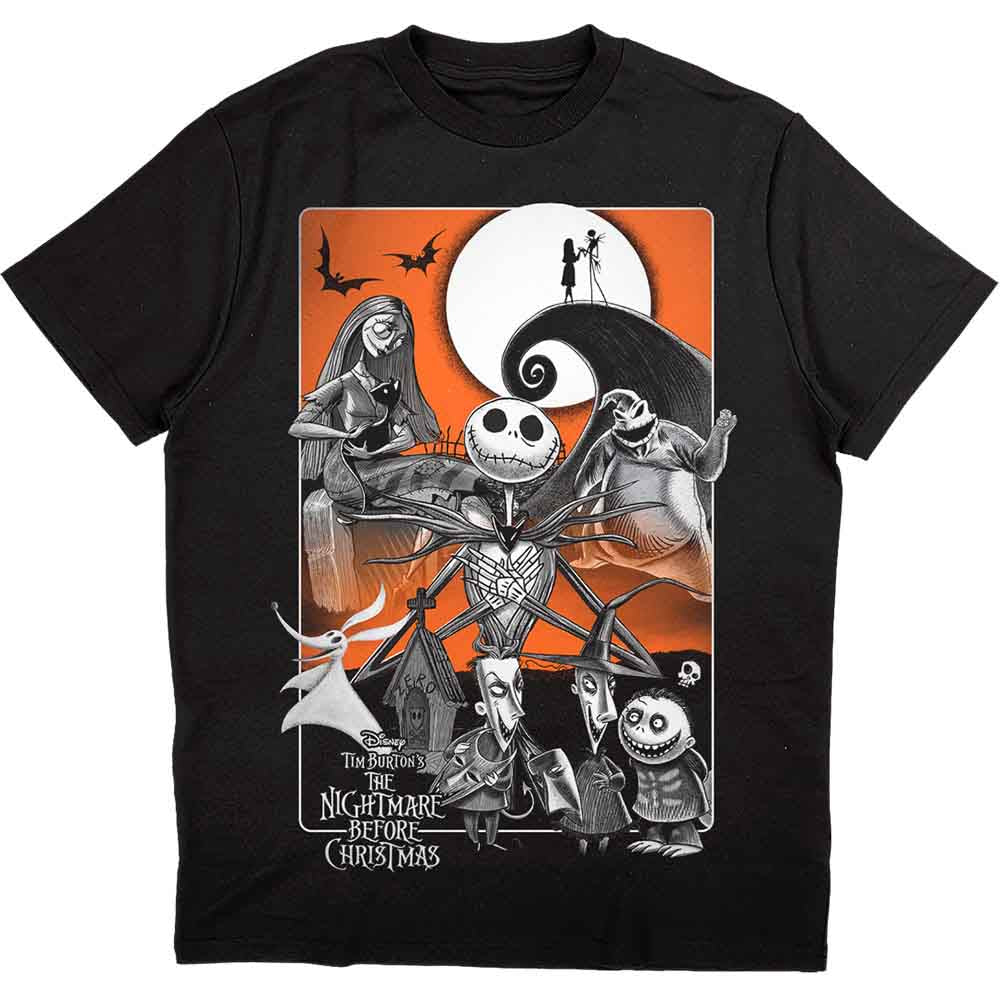 THE NIGHTMARE BEFORE CHRISTMAS - ORANGE MOON - T-Shirt Black