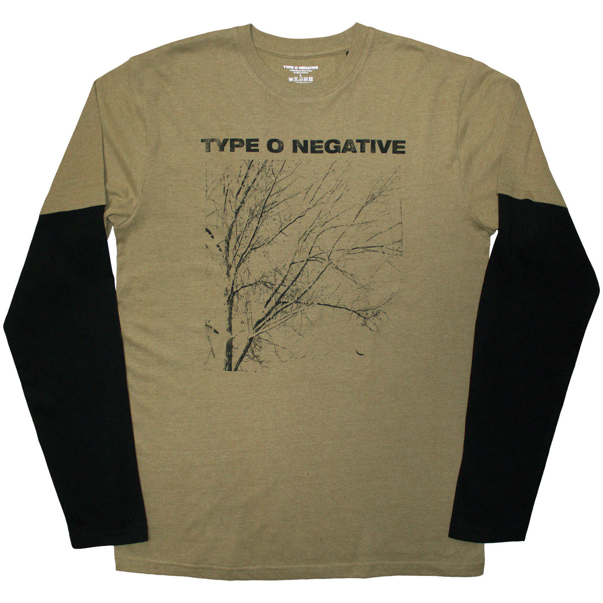 TYPE O NEGATIVE - TREE - Layered Long Sleeve T-Shirt Black, Green