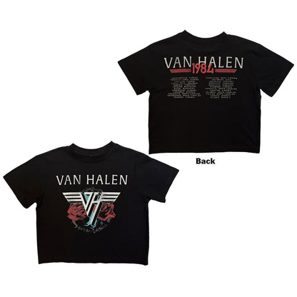 VAN HALEN - '84 TOUR - Ladies Crop Top Black