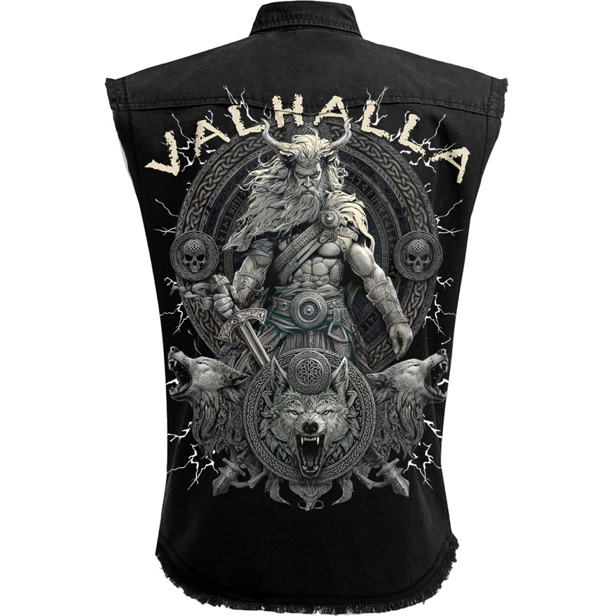 VALHALLA - Trabajador Sin Mangas Lavado a la Piedra Negro