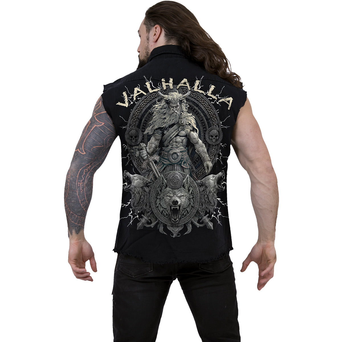 VALHALLA - Trabajador Sin Mangas Lavado a la Piedra Negro
