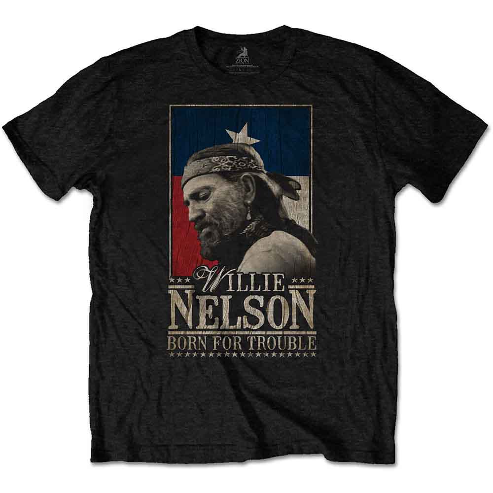WILLIE NELSON - BORN FOR TROUBLE - T-Shirt Black