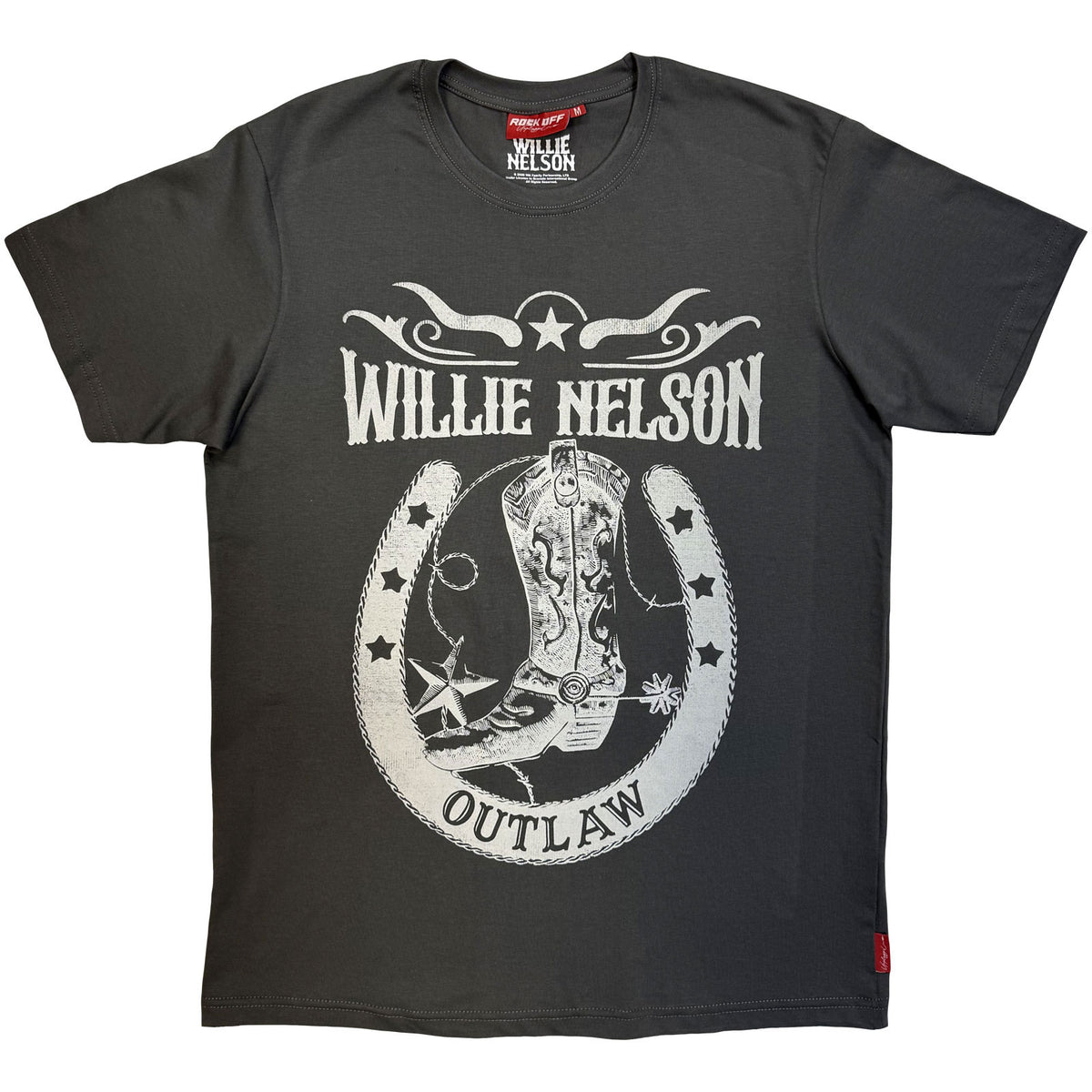 WILLIE NELSON - OUTLAW - T-Shirt Charcoal Grey