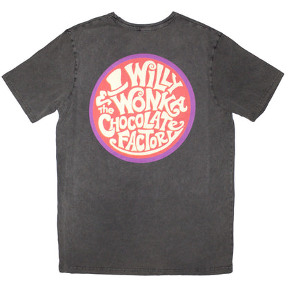 WILLY WONKA - LOGO EMBLEM - Stone Wash T-Shirt Grey