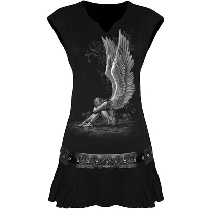 ENSLAVED ANGEL - Mini Vestido de Tachuelas Negro