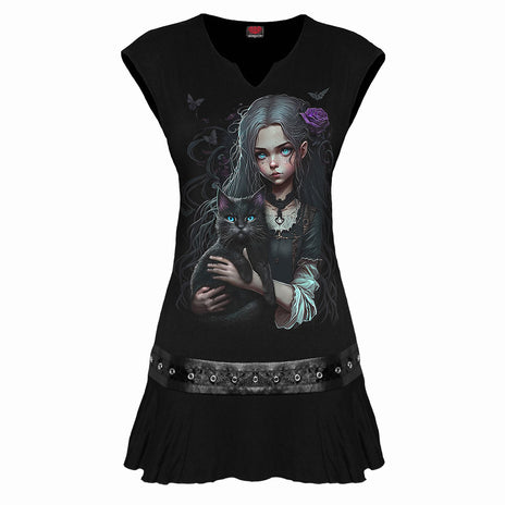 GOTH FAMILIAR - Mini Vestido de Tachuelas Negro
