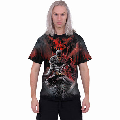 BATMAN - ASYLUM WRAP - Camiseta Allover Negra