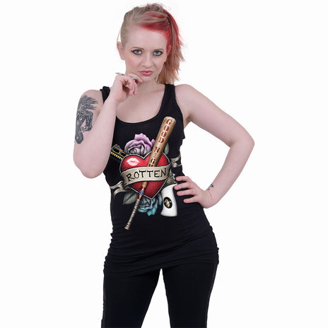 HARLEY QUINN - ROTTEN - Camiseta de espalda Razor Negra