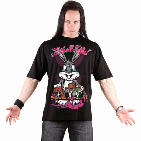 BUGS - EVIL BUNNY - Camiseta con estampado frontal Negro