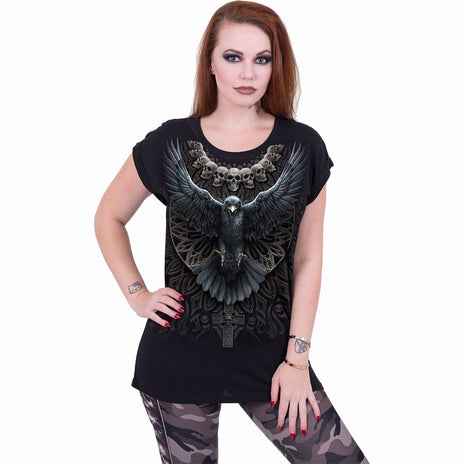 RAVEN SKULL - Camiseta sin mangas con vuelta