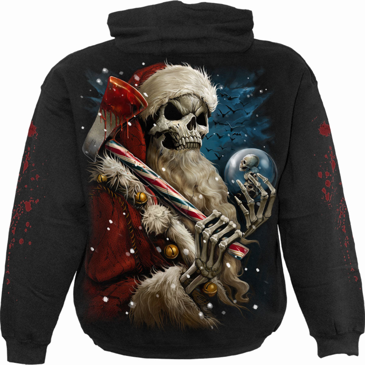 CANDY CANE SANTA - Sudadera con capucha Negra