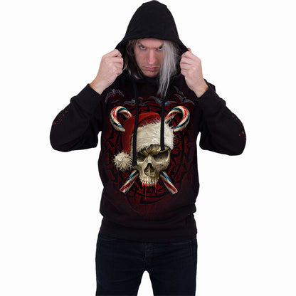 CANDY CANE SANTA - Sudadera con capucha Negra