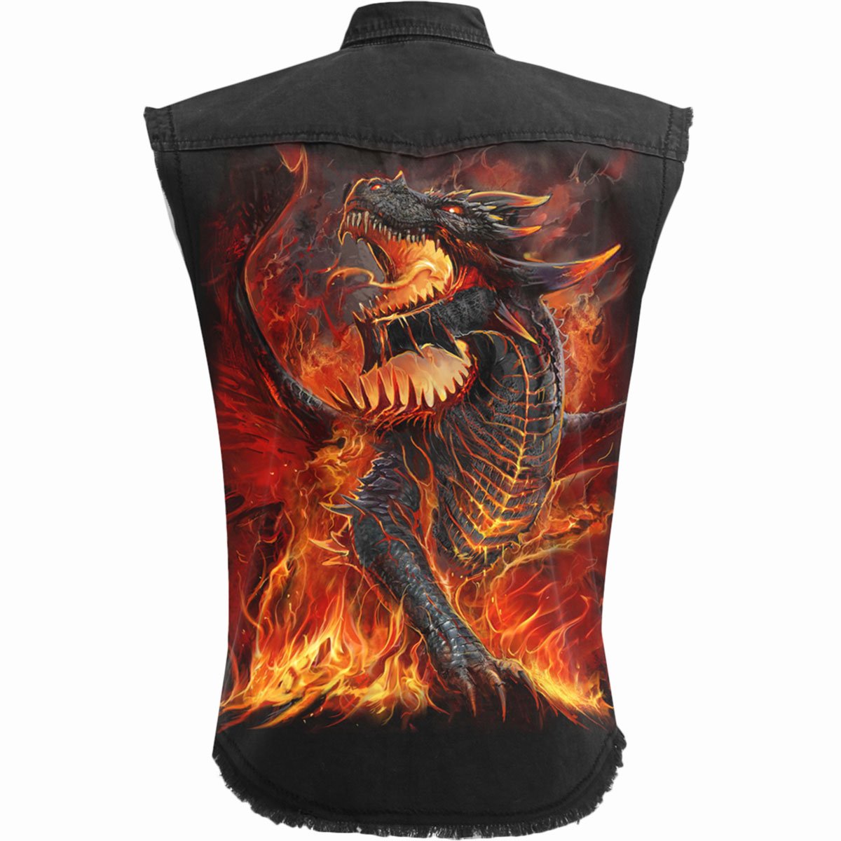 DRACONIS - Sleeveless Stone Washed Worker Black - Spiral USA