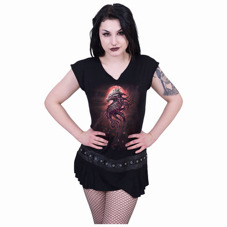 OAK DRAGON - Mini Vestido de Tachuelas Negro