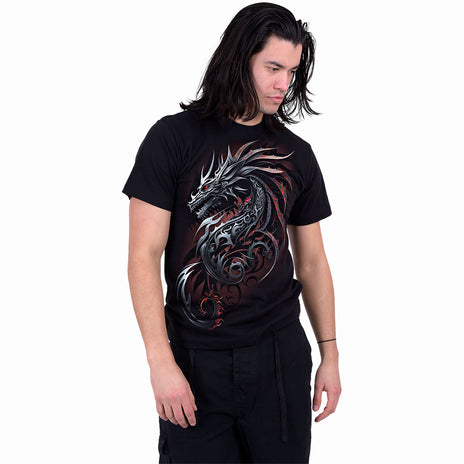 DRAGON SHARDS - Camiseta con estampado frontal Negro