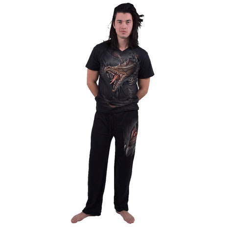 BREAKING OUT - Conjunto de pijama gótico para hombre de 4 piezas