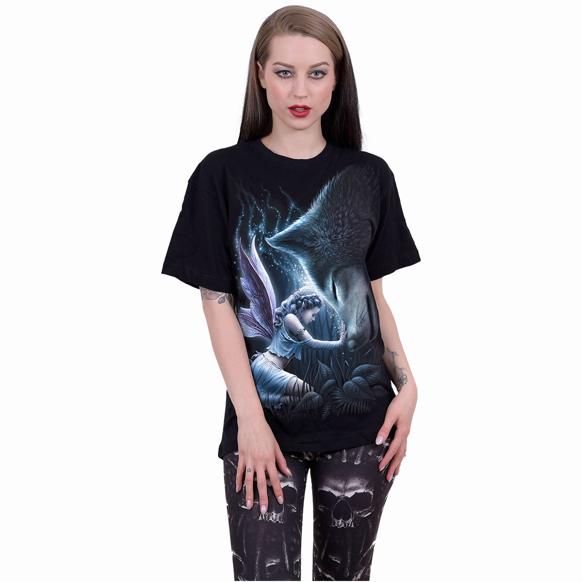 SACRED BOND - Camiseta con estampado frontal Negro