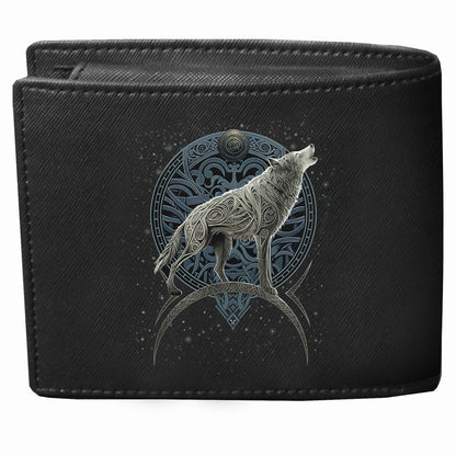 CELTIC WOLF - Cartera Billetera con Bloqueo RFID y Caja de Regalo