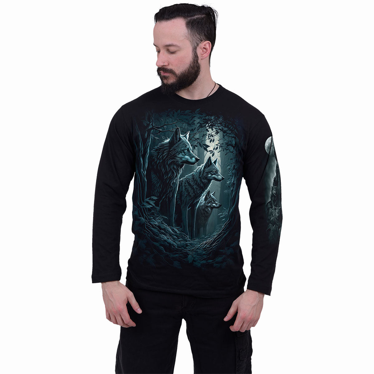 GUARDIANES DEL BOSQUE - Camiseta de manga larga Negra