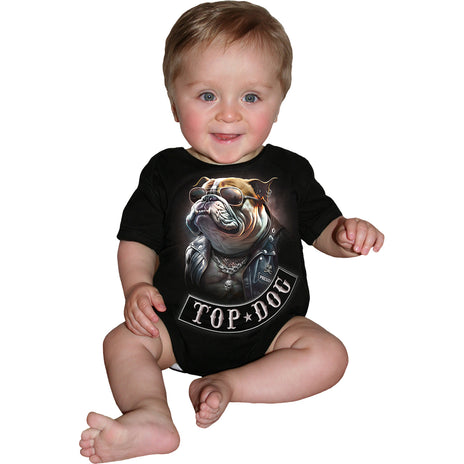 TOP DOG - Baby Sleepsuit Black